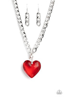 Necklace: "GLASSY-Hero - Red" - NS-591